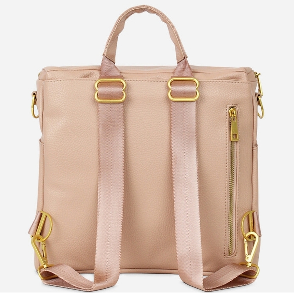 Fawn Design Mini Backpack Diaper Bag & Cosmetic Case- Warm Blush Pink - Picture 4 of 15